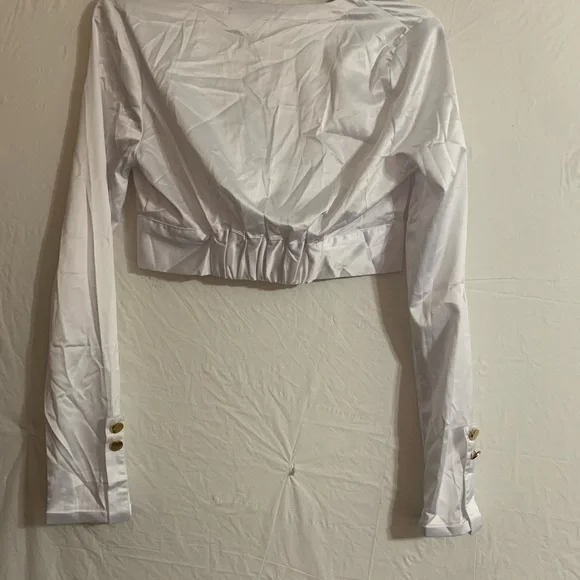 JLUXLABEL white Satin Crop Tops Brand New NWT - Picture 5 of 8